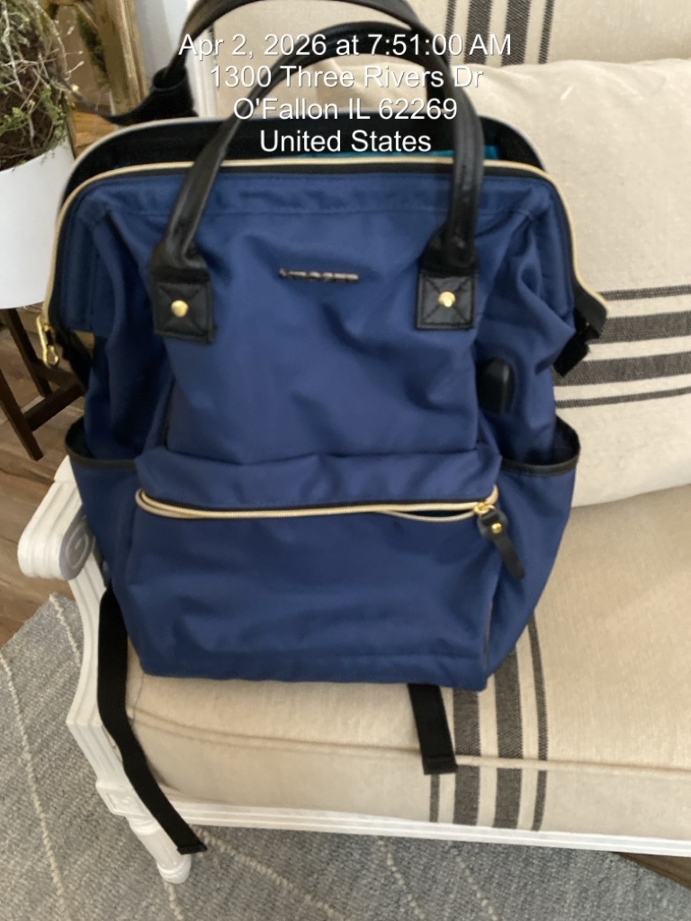 Kroser Navy Backpack Tote - Versatile Blue Travel Bag. Laptop